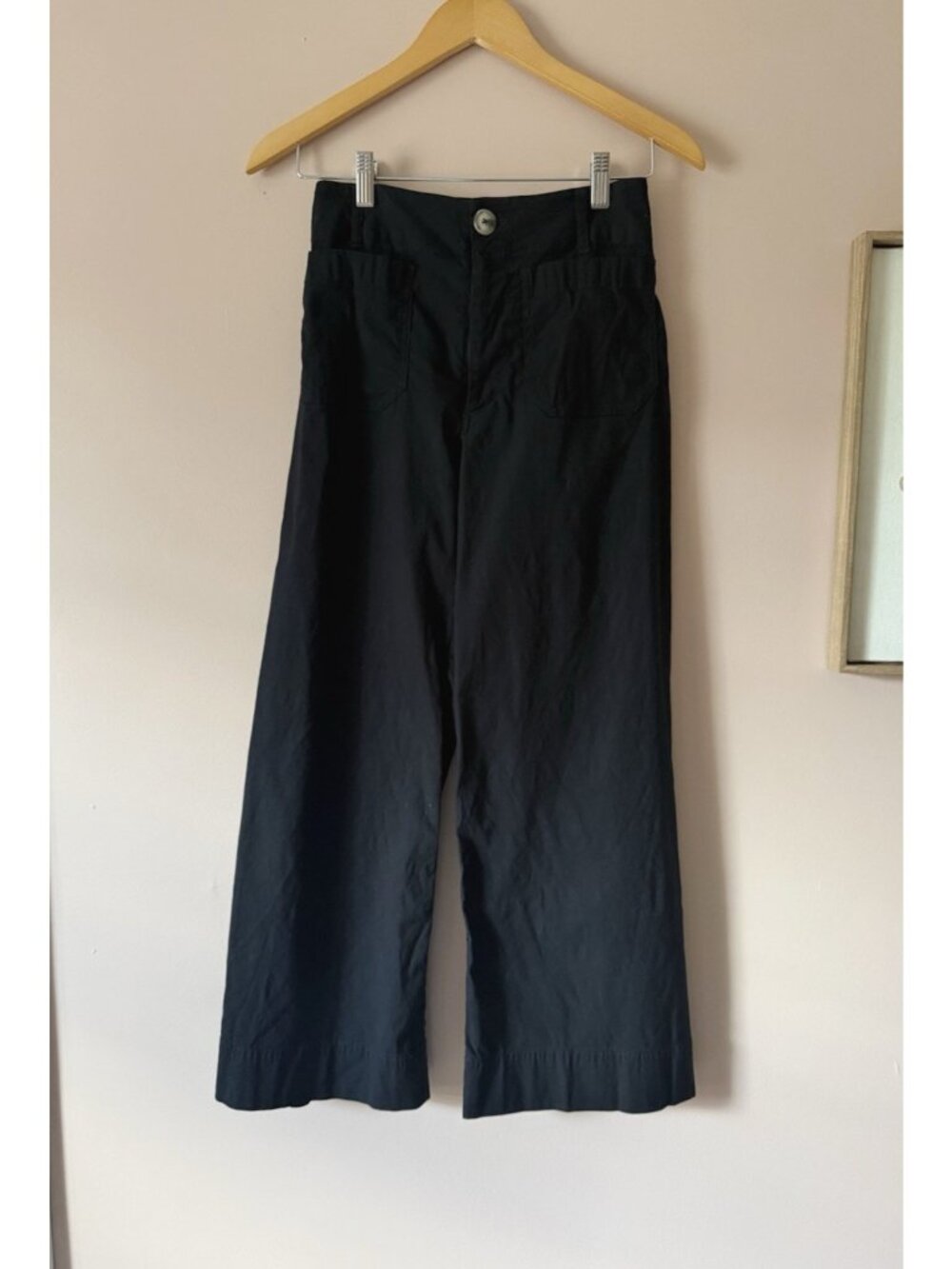 Anthropologie Maeve Colette Magic Fabric High Rise Linen Blend Wide Leg Pants 25